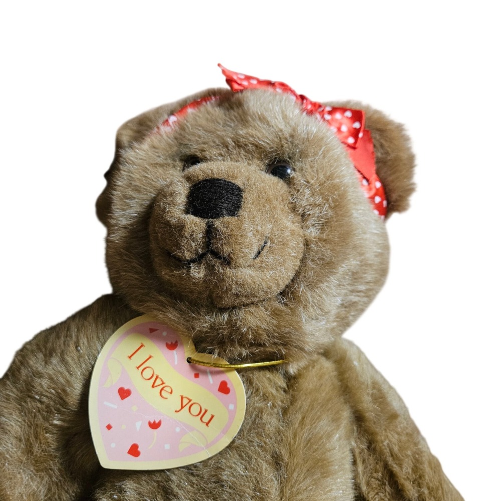 Vintage 1987 Hallmark Ginger Bear Plush 16" Valentine I Love You Teddy Bear NWT